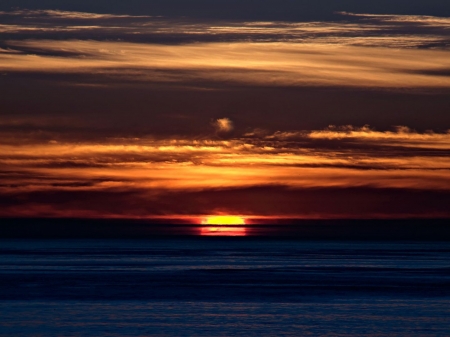 Beach Sunset - beach, nature, sunset, clouds