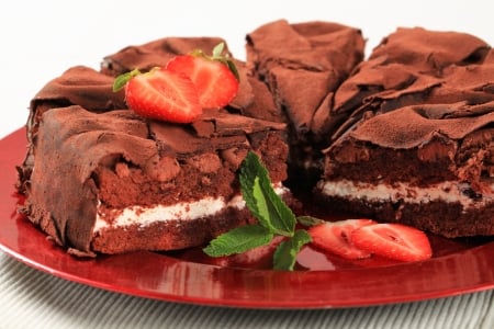 Yummi cake - chokolate, strawberry, dessert, cake