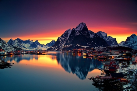 Beautiful nature - lake, reflection, mountain, sky