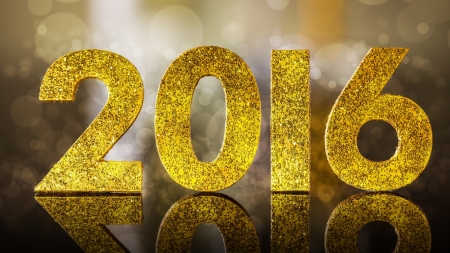 Incoming :) - new year, 2016, year, colorful, beautiful, number, color, golden, happy