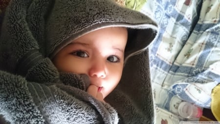 Cuteness in Towel - love u, cute baby, life, cutie