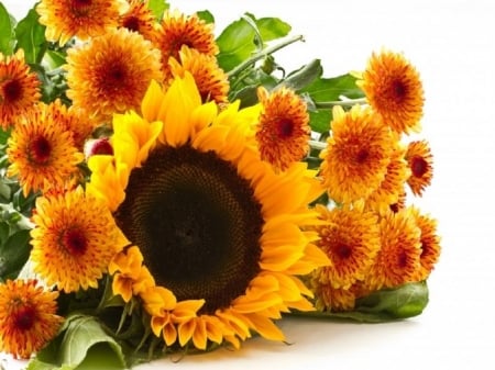 Sunflower bouquet - flowers, bouquet, sunflowers, still life