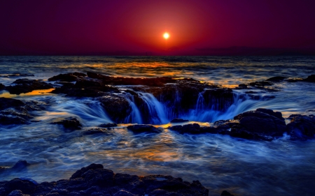 BEAUTIFUL NIGHT - moon, sky, beach, ocean