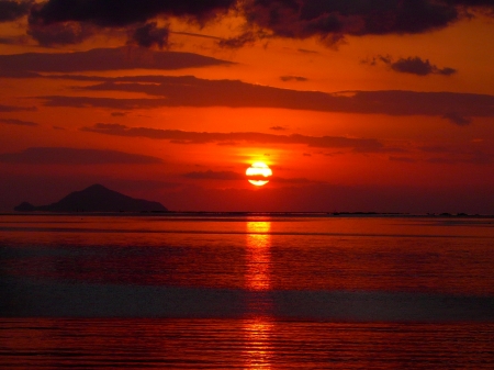 SUNSETTING - nature, sky, sea, sun