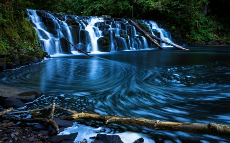 Upper Beaver Falls, Oregon - waterfall, usa, nature, rocks