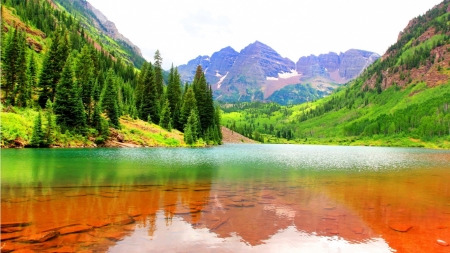 Mountain Lake - lake, forest, nature, mountain