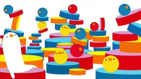 Blocks World - colorful, tannhauser, blocks, bird