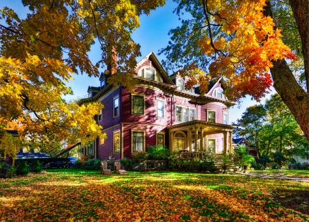 Berry Manor Inn - manor, fall, autumn, house