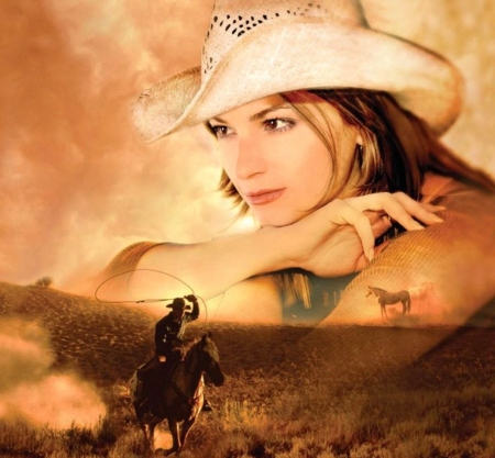 In the mind - thinking, horse, cowboy, cowgirl