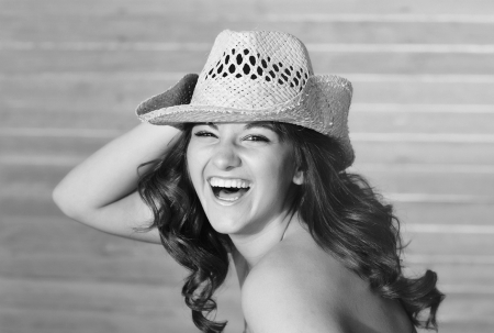 More than happy - hat, cowgirl, smile, happy