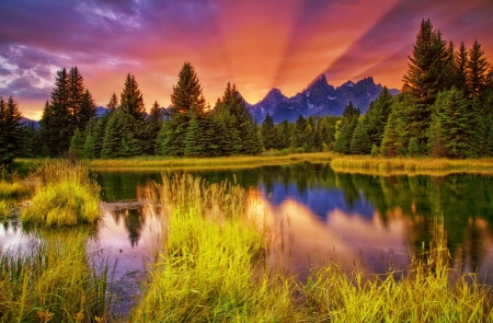 Landscape with mountain and lake