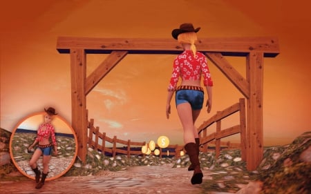 Game Time Cowgirl - style, girls, western, women, models, hats, cowgirls, games, fun, female, boots