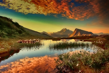 Lake by the Mountains - Lakes & Nature Background Wallpapers on Desktop ...