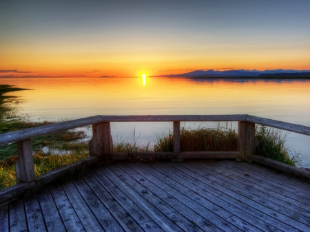 Autumn Sunset - lake, nature, sunset, autumn