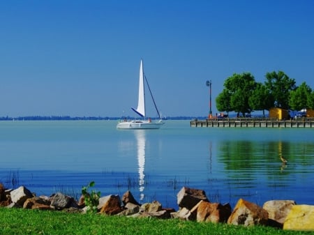 Beautiful views - sailing, views, Lake, Hungary, reflection, Balaton