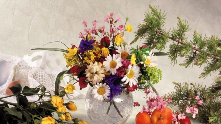 Flowers - daisies, bouquet, blossoms, still life