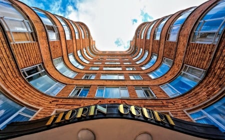 apartment building in art deco style in london hdr - art deco, hdr, low angle, apartments, building