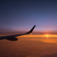 sunset beyond the wing tip hdr