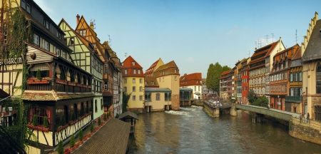 Strasbourg, France - city, french, houses, river