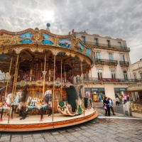 lovely carousel in montpellier france hdr