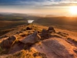 sunset over english countryside