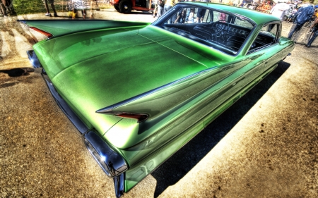 gorgeous green fins hdr - shiny, car, green, fins, hdr