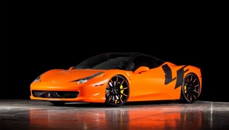 Ferrari 458 - Custom Wheels, Ferrari, Sports Car, Orange