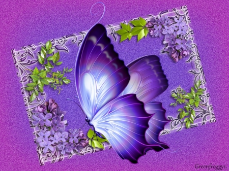 PURPLE BUTTERFLY - FRAME, CREATION, ABSTRACT, BUTTERFLY