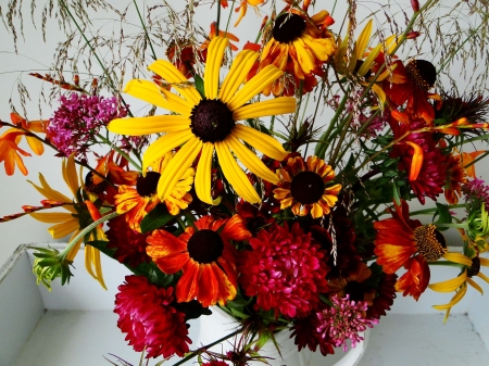 Autumn Flowers - bouquet, blossoms, petals, colors