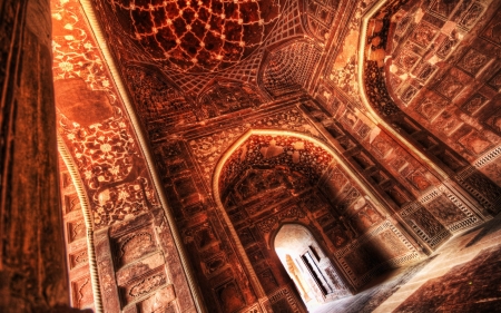 magnificent indian temple hdr - doors, arches, hallways, ceiling, hdr, temple