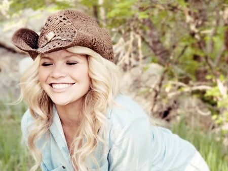 Witney Carson - dancer, actress, hat, cowgirl, witney carson, wallpaper, witney, model, carson, beautiful, 2015, smile