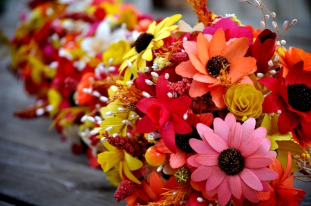 Colorful Bouquets - blossoms, red, petals, pink, yellow