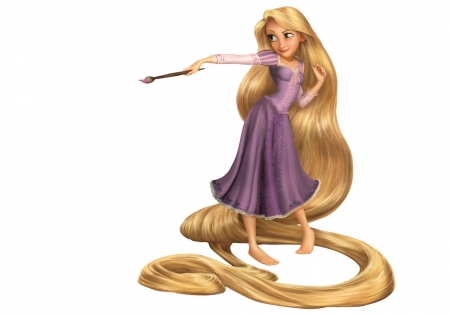 Tangled (2010) - rapunzel, girl, blonde, pink, tangled, fantasy, white, movie, princess, disney