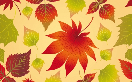 Leaves - red, paper, pattern, leaf, texture, autumn, green