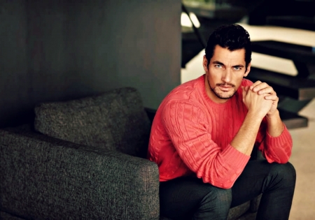 David Gandy - male, red, man, david gandy, black, model