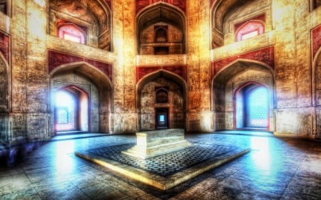 humayuns tomb in delhi india hdr - arches, tomb, hdr, marble, temple