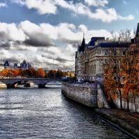 wonderful riverscape in paris hdr