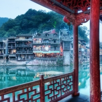 balcony in old china hdr