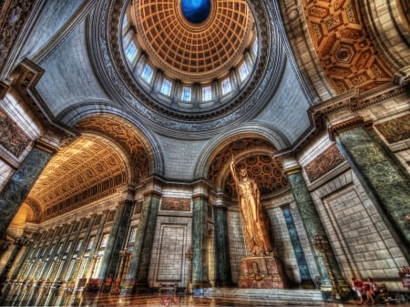 inside havana capitol building hdr - building, dome, statue, hdr, government