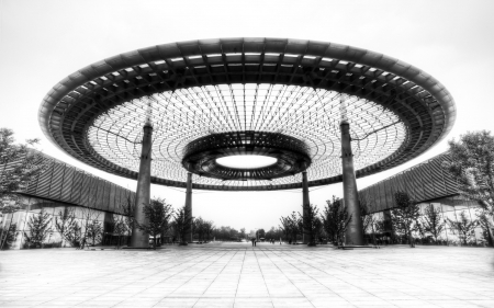 interesting metal structure in grayscale - structure, metal, marble, circle, grayscale