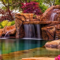 Beautiful Flower Gardens  Waterfalls