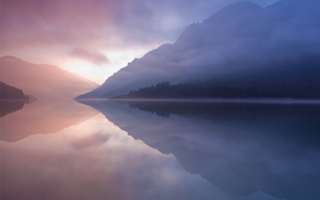 River Reflections - 2015, mountains, reflection, river