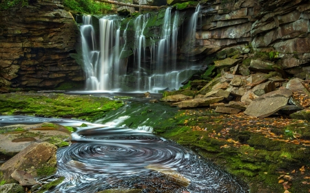 Elakala Falls - waterfall, usa, nature, rocks