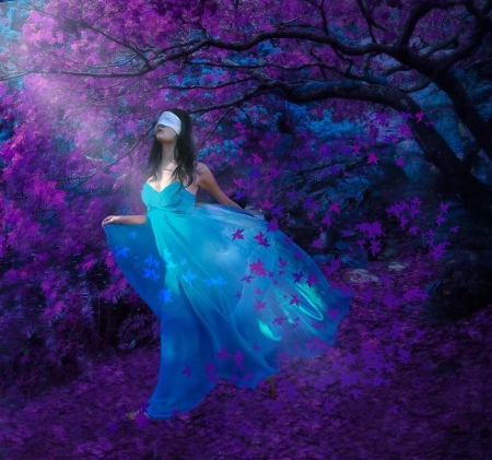 Fantasy - abstract, lady, fantasy, blue