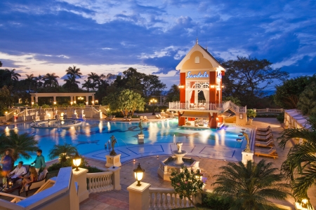 Exotic - luxury, ocean, trees, evening, swimming, pool, exotic