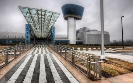 entrance to an an air and space museum hdr - entrance, modern, hdr, museum, achitecture