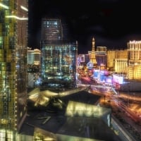 view of the vegas strip at night hdr