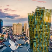 the vegas strip in the morning hdr