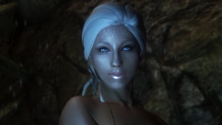 Fantasy girl - rendering, fantasy, game, the elder scrolls v, girl, woman, blue, skyrim