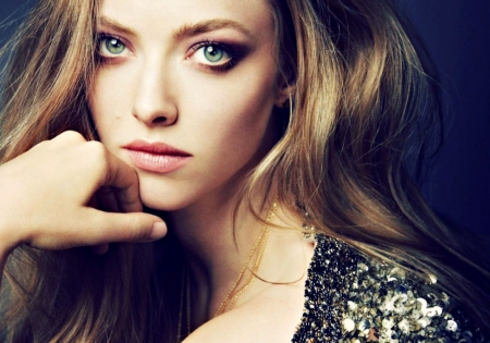 Amanda Seyfried - model, actress, amanda seyfried, blonde, girl, woman, blue